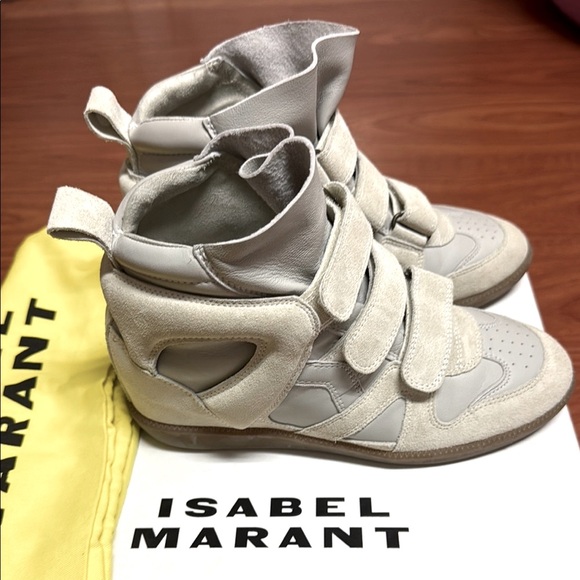 Isabel Marant ClassicBobby Buckee Chalk/Light grey High-Top Sneakers sz EU39/US9 - Picture 4 of 12